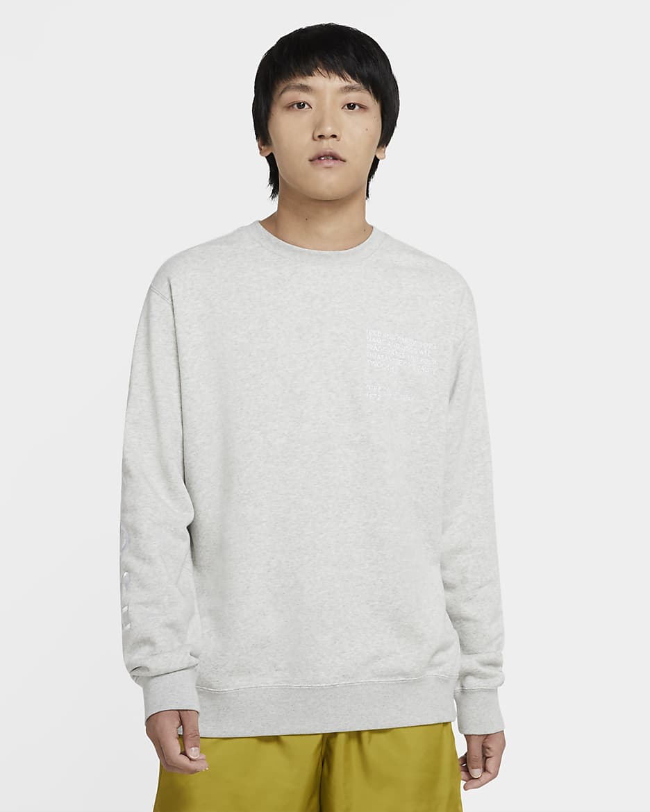 Sudadera de cuello redondo para hombre Nike Sportswear Swoosh - Gris jaspeado/Blanco/Blanco