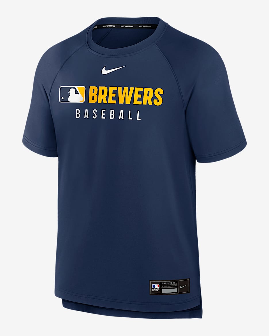Milwaukee Brewers Authentic Collection Pregame Men's Nike Dri-FIT MLB T-Shirt - Navy