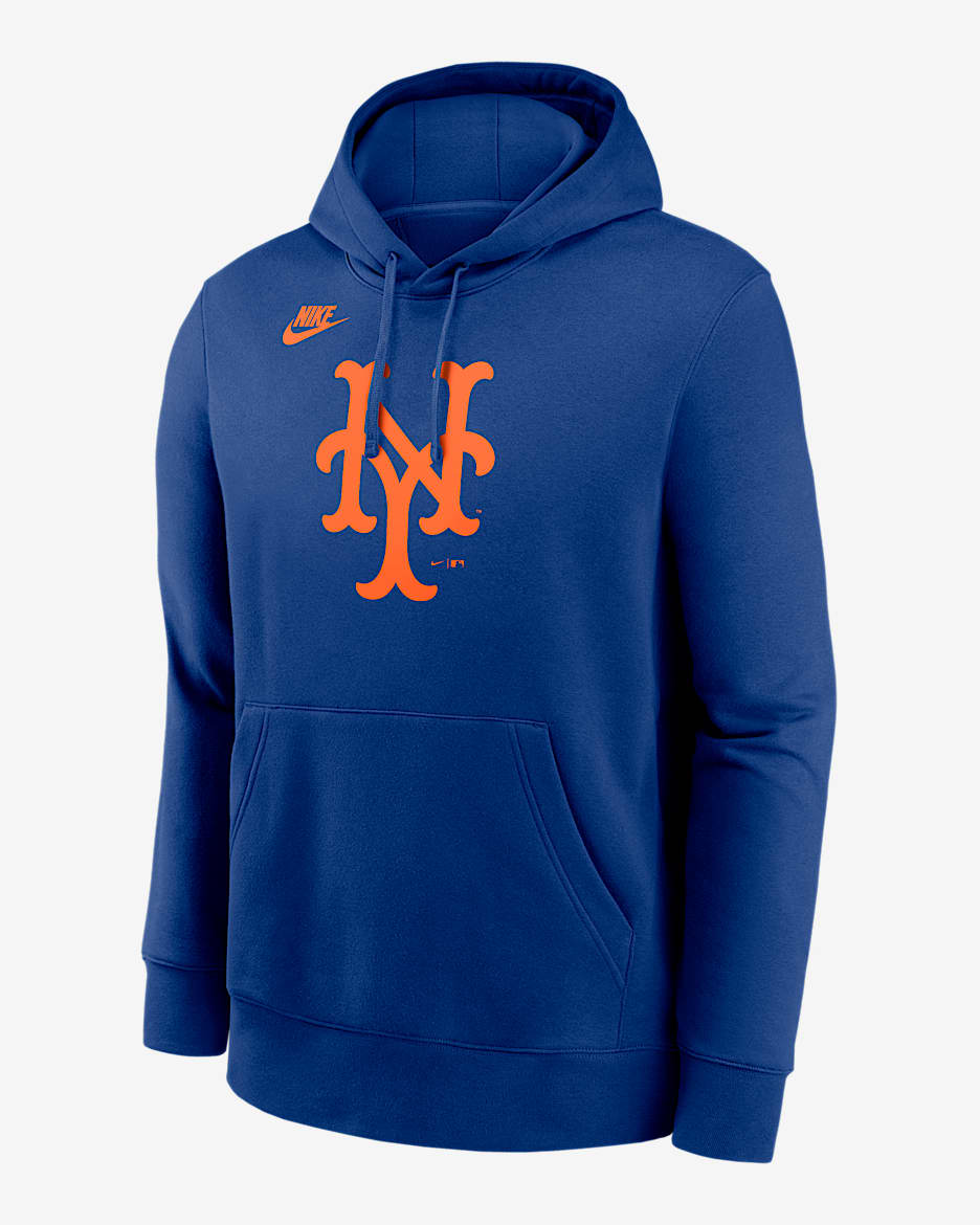 New York Mets Cooperstown Logo Club Men's Nike MLB Pullover Hoodie - Royal