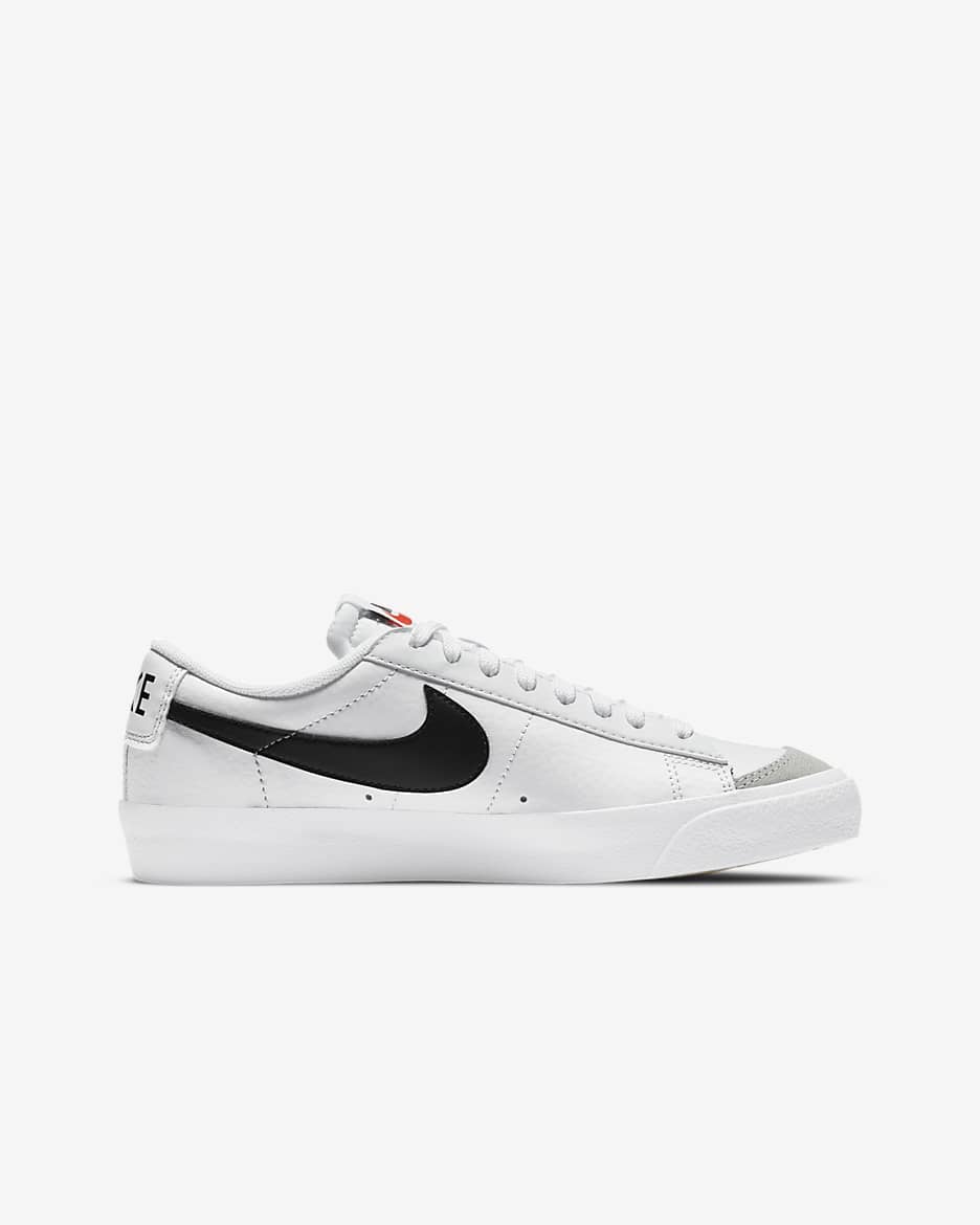 Tenis para niños grandes Nike Blazer Low '77 - Blanco/Naranja total/Negro