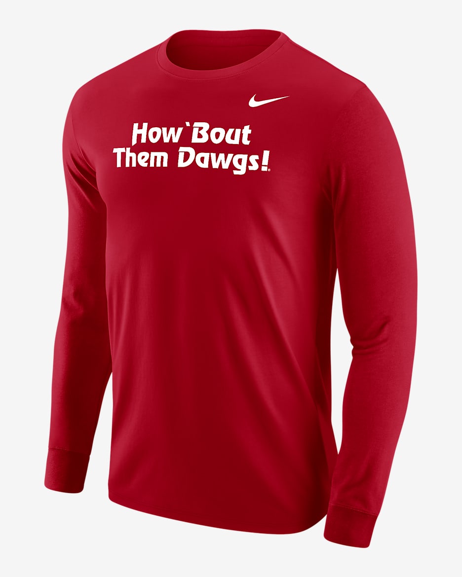 Georgia Men's Nike College Long-Sleeve T-Shirt - University Red