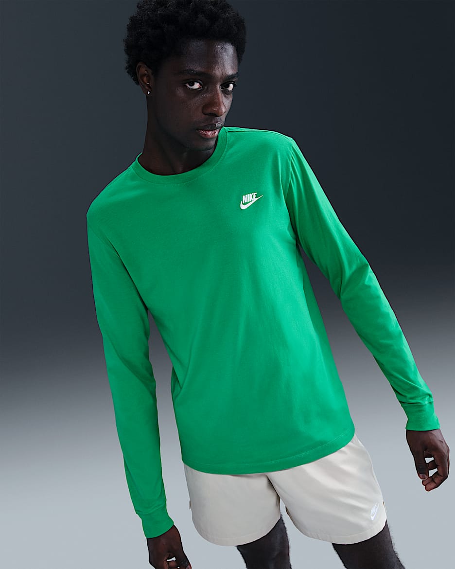 Nike Sportswear Club Men's Long-Sleeve T-Shirt - Stadium Green