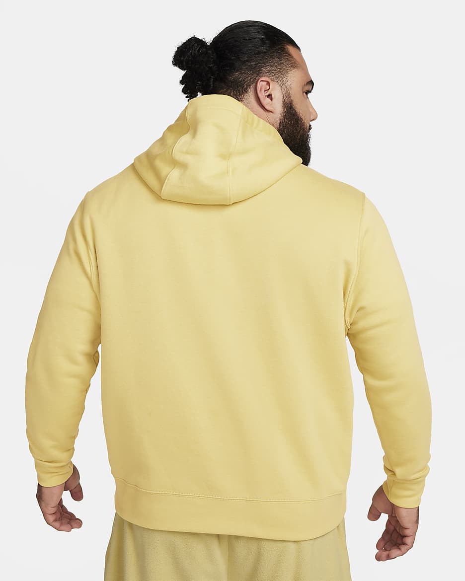 Nike Sportswear Club Fleece Pullover Hoodie - Buff Gold/Buff Gold/White