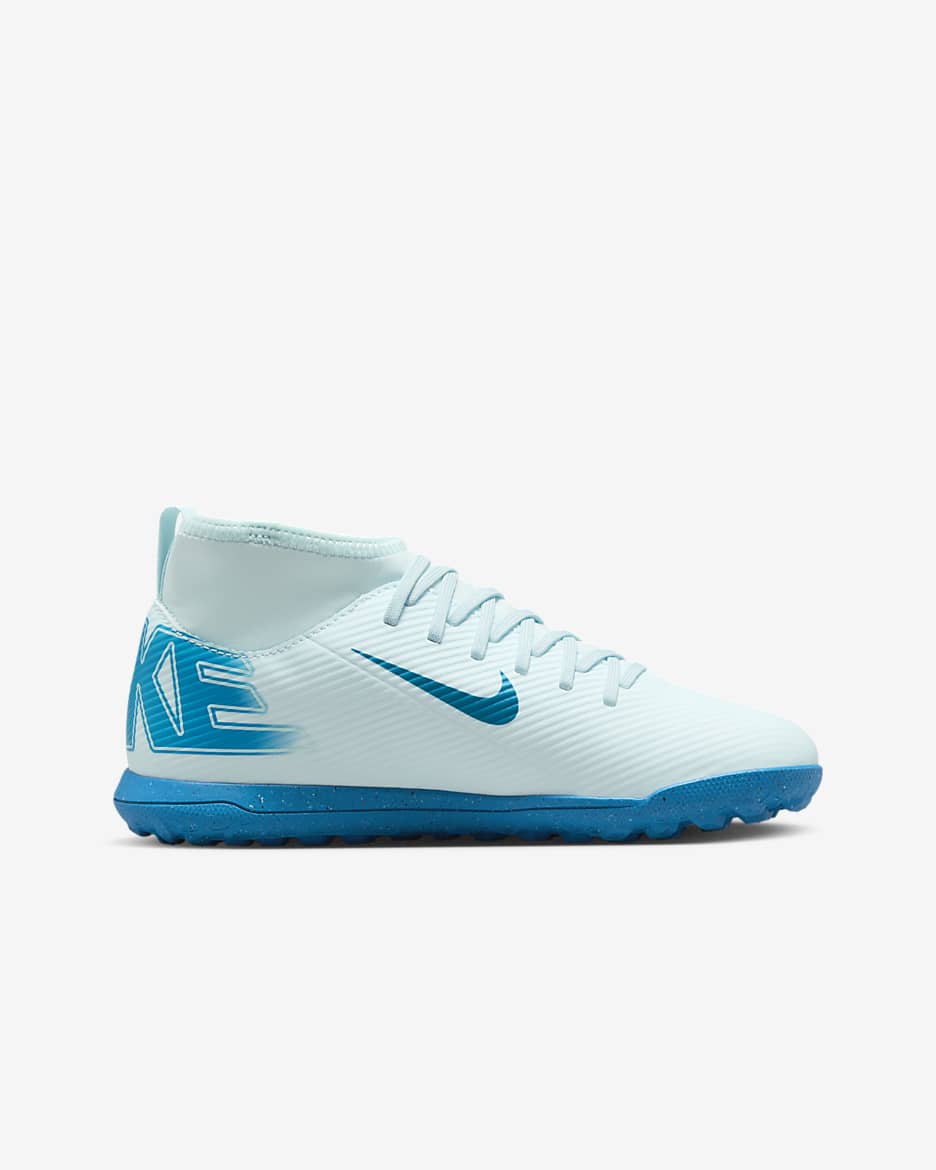 รองเท้าฟุตบอลหุ้มข้อสูงเด็กเล็ก/เด็กโต TF Nike Jr. Mercurial Superfly 10 Club - Glacier Blue/Blue Orbit