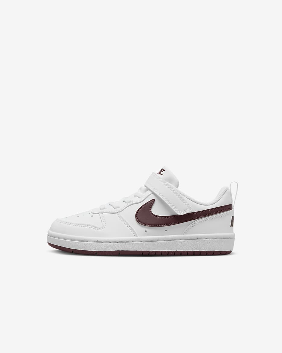 Nike Court Borough Low Recraft Younger Kids' Shoes - White/Burgundy Crush