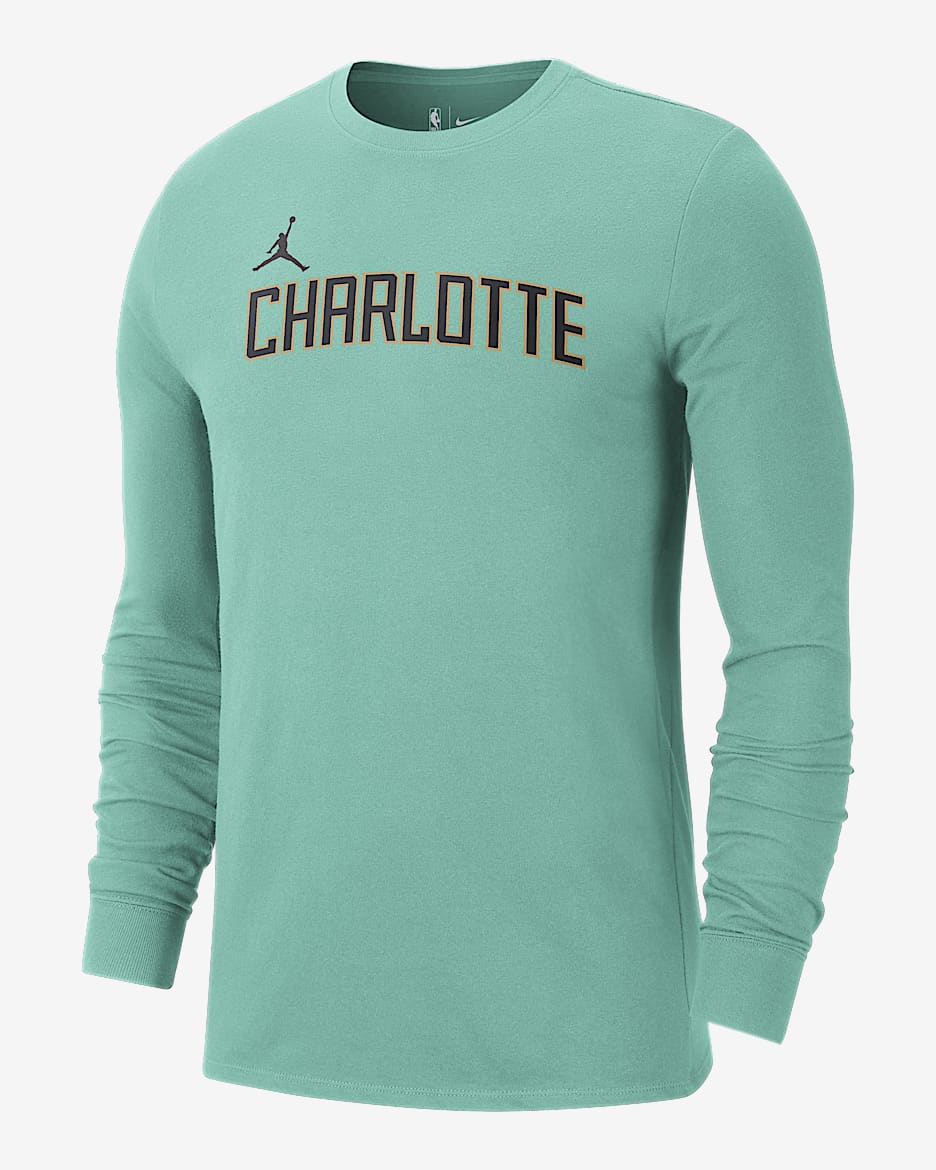 Charlotte Hornets Essential City Edition Men's Jordan NBA Long-Sleeve T-Shirt - Mint