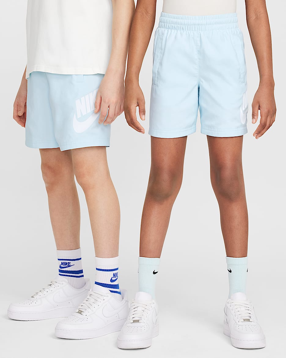 Nike Sportswear Club Older Kids' 15cm (approx.) Woven Shorts - Glacier Blue/White