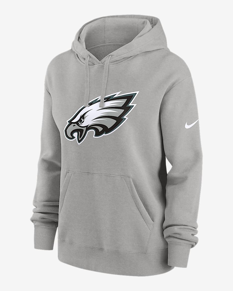 Philadelphia Eagles Club Women's Nike NFL Pullover Hoodie - Grey Heather