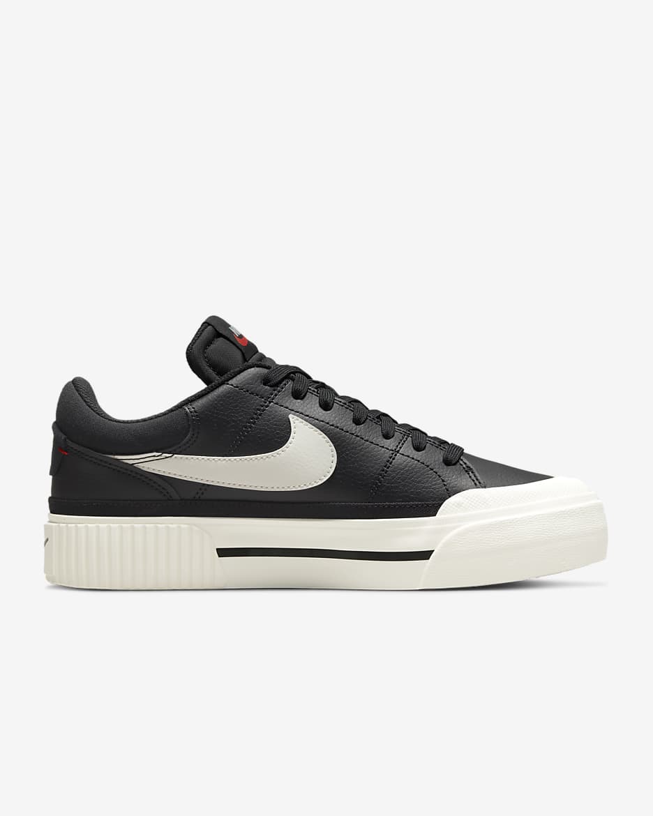 Nike Court Legacy Lift Women's Shoes - Black/White/Team Orange/Sail