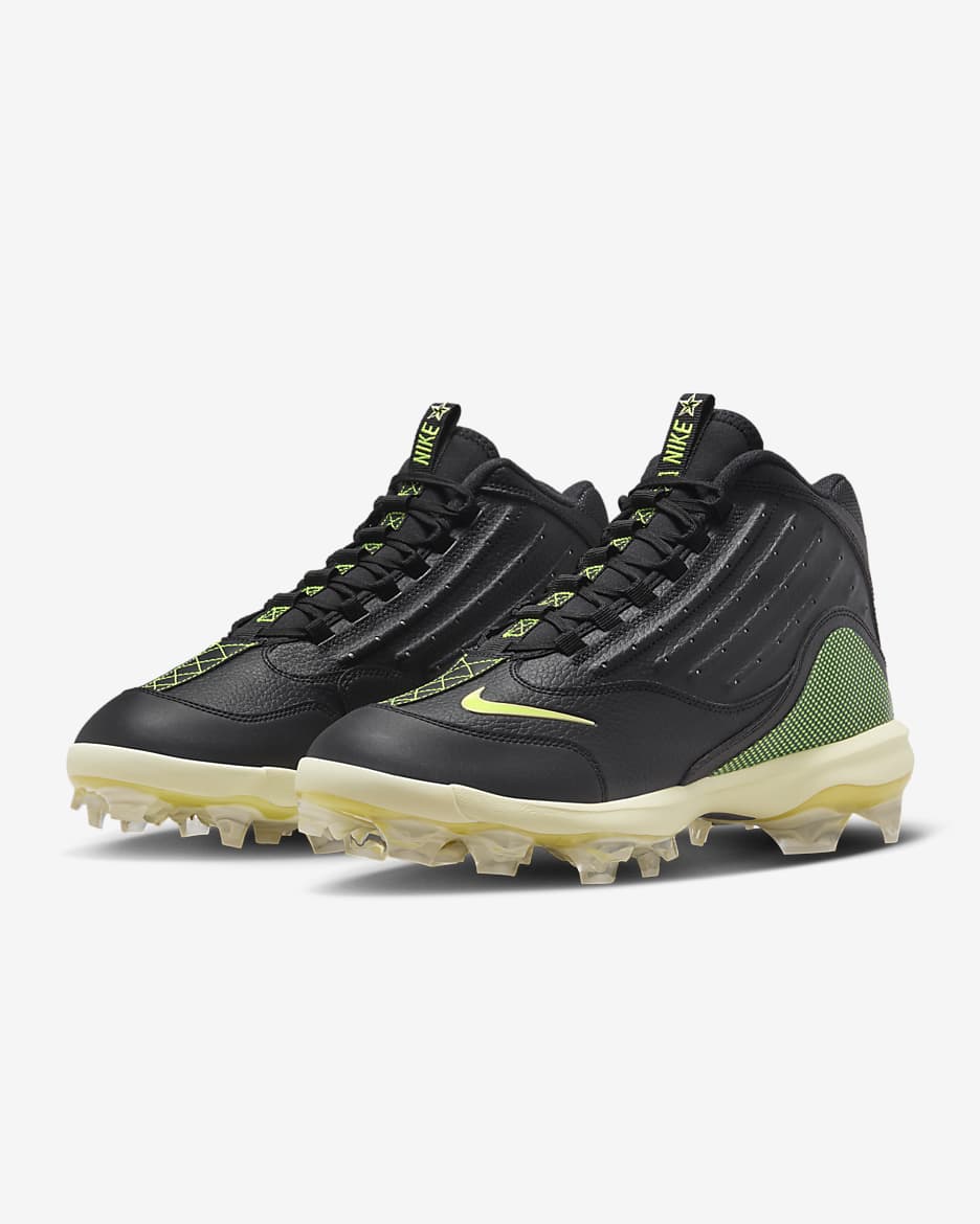 Nike Griffey 2 MCS Men's Baseball Cleats - Black/Volt