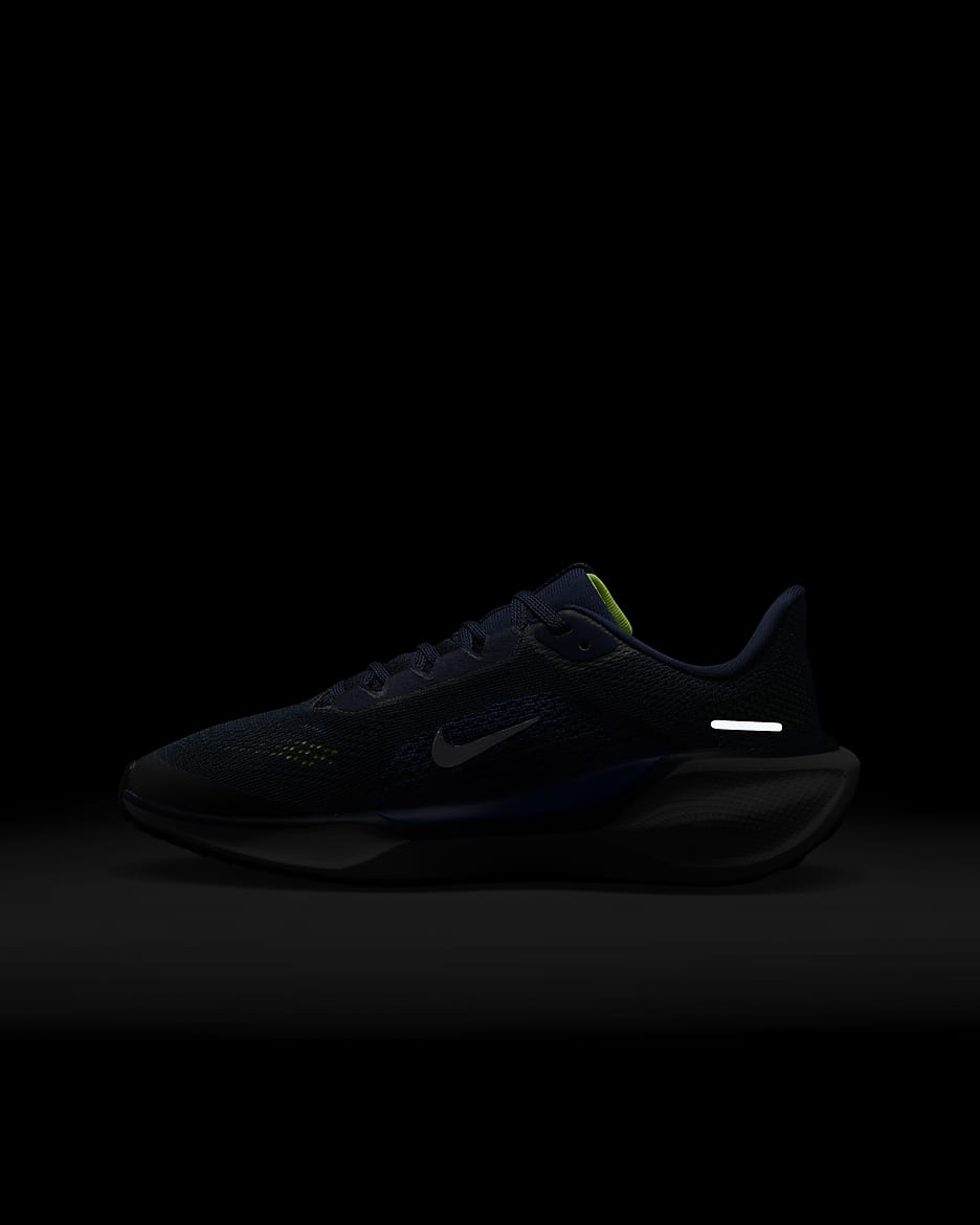 Nike Pegasus 41 Older Kids' Road Running Shoes - Midnight Navy/Black/Volt/Reflect Silver