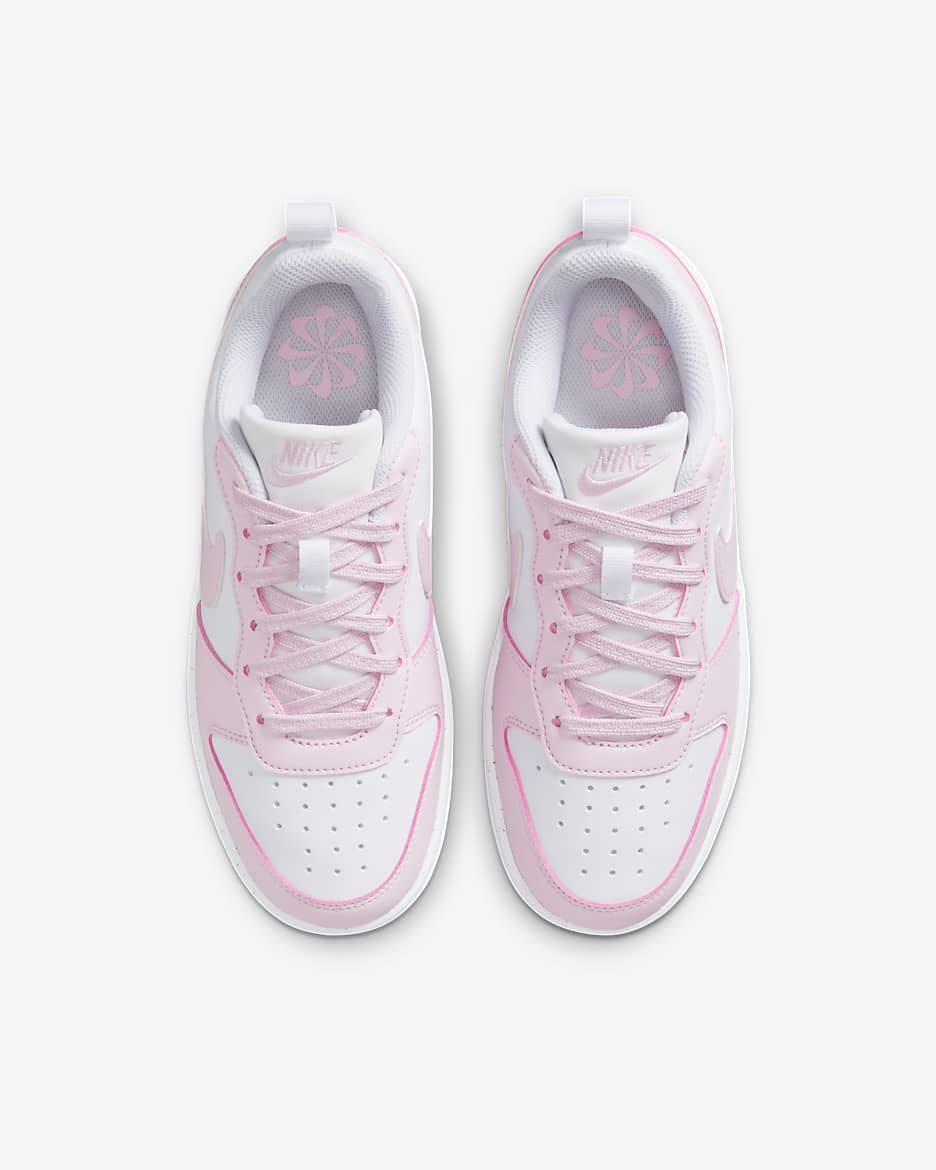 Nike Court Borough Low Recraft Schuh für ältere Kinder - Weiß/Pink Foam