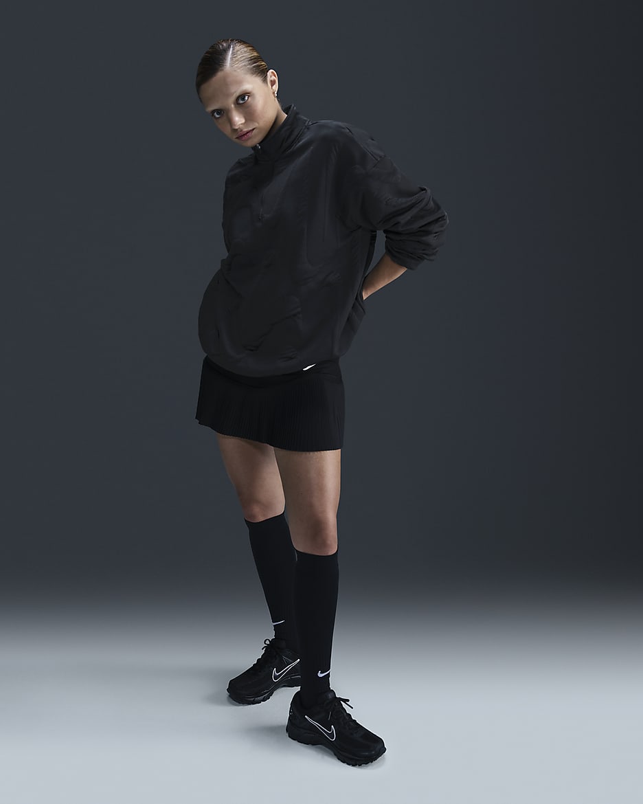 Nike Sportswear Collection Women's Oversized Cosy 1/4-Zip Logo Sweatshirt - Black/Anthracite