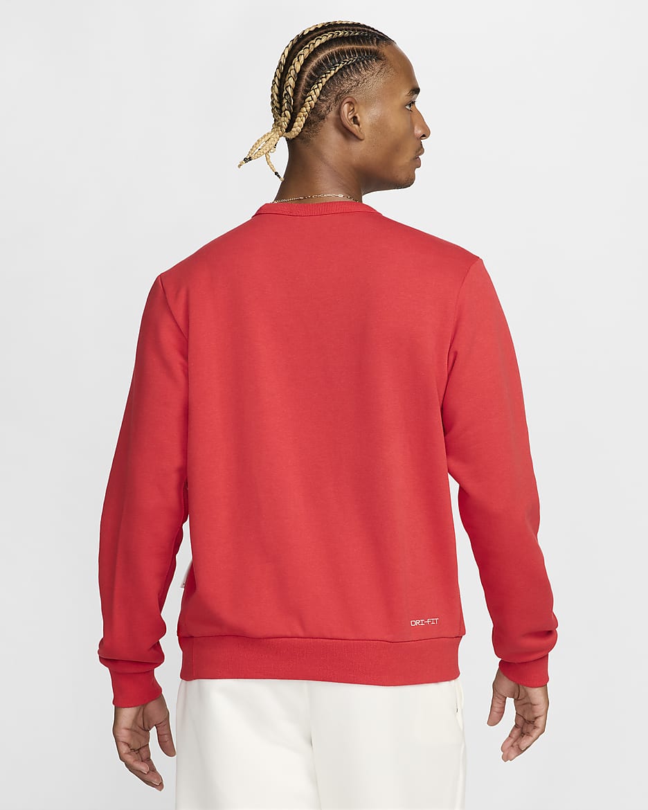 Nike Standard Issue Men's Dri-FIT Basketball Crew-Neck Sweatshirt - University Red/Heather/Pale Ivory