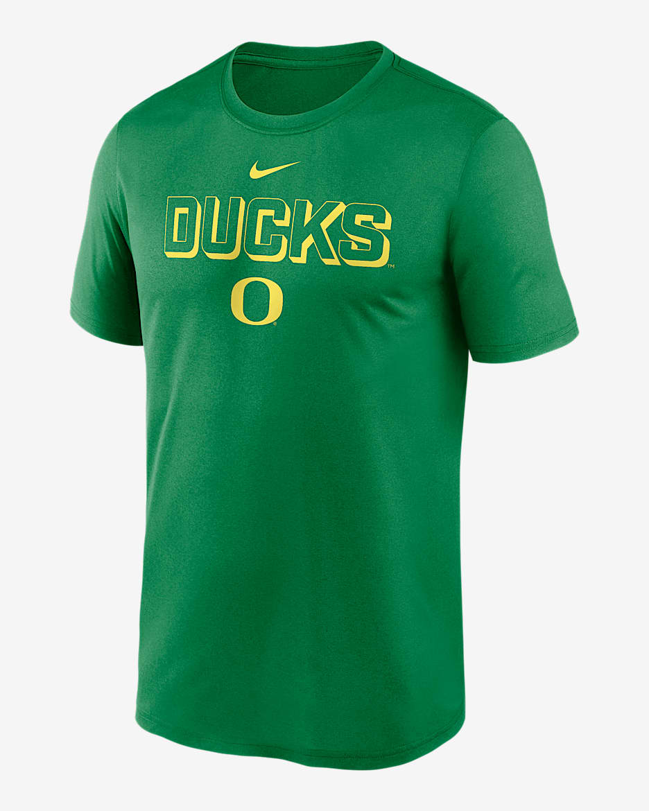 Playera universitaria Nike Dri-FIT para hombre Oregon Sideline Legend - Verde manzana