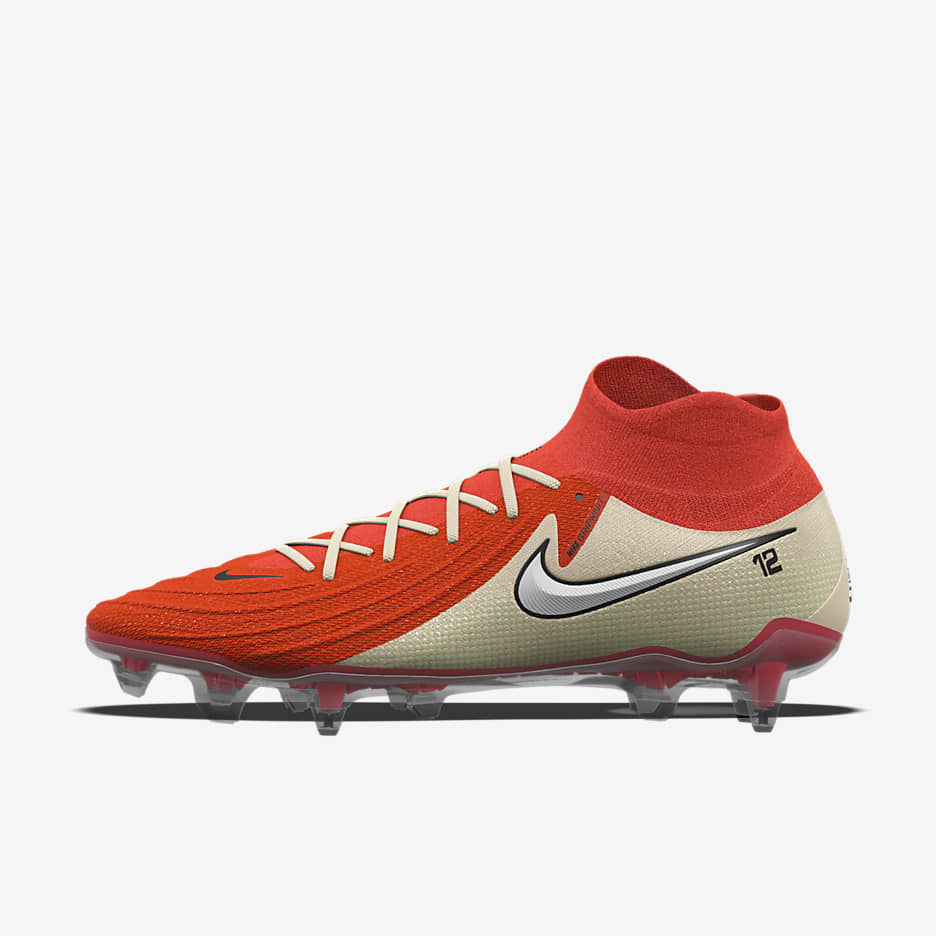 Scarpa da calcio a profilo alto SG-Pro personalizzabile Nike Phantom Luna 2 Elite By You - Bright Crimson/Bright Crimson