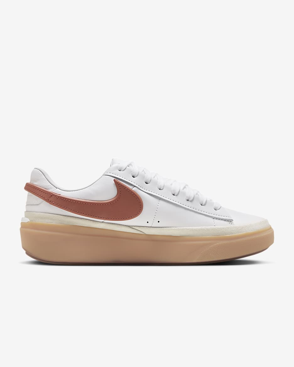 Nike Blazer Phantom Low Men's Shoes - White/Summit White/Gum Yellow/Dark Russet