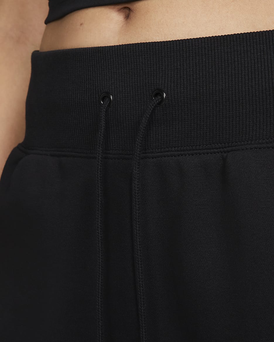 Nike Sportswear Phoenix Fleece Women's High-Waisted Cropped Tracksuit Bottoms - Black/Sail