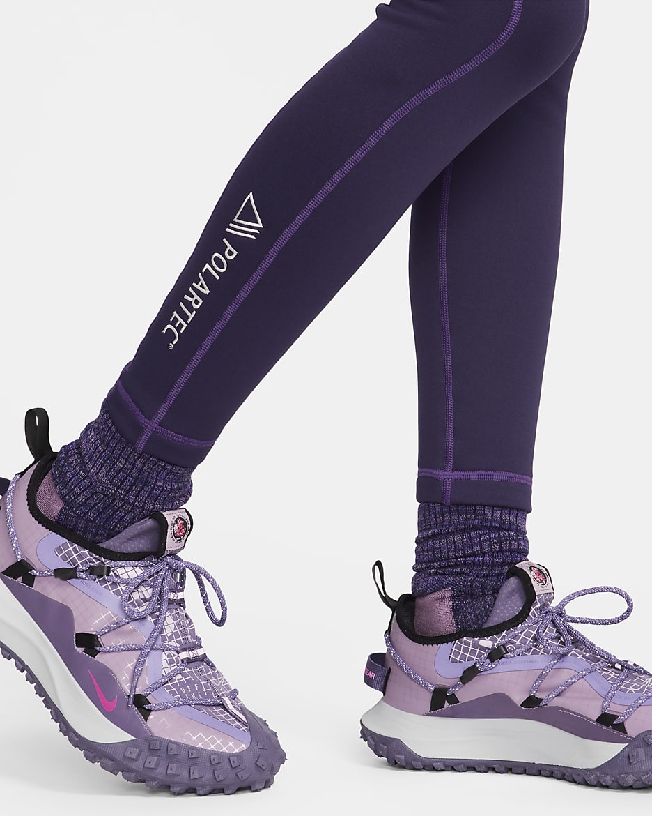 Leggings de largo completo de tiro alto Therma-FIT para mujer Nike ACG "Winter Wolf" - Morado tinta/Blanco cumbre