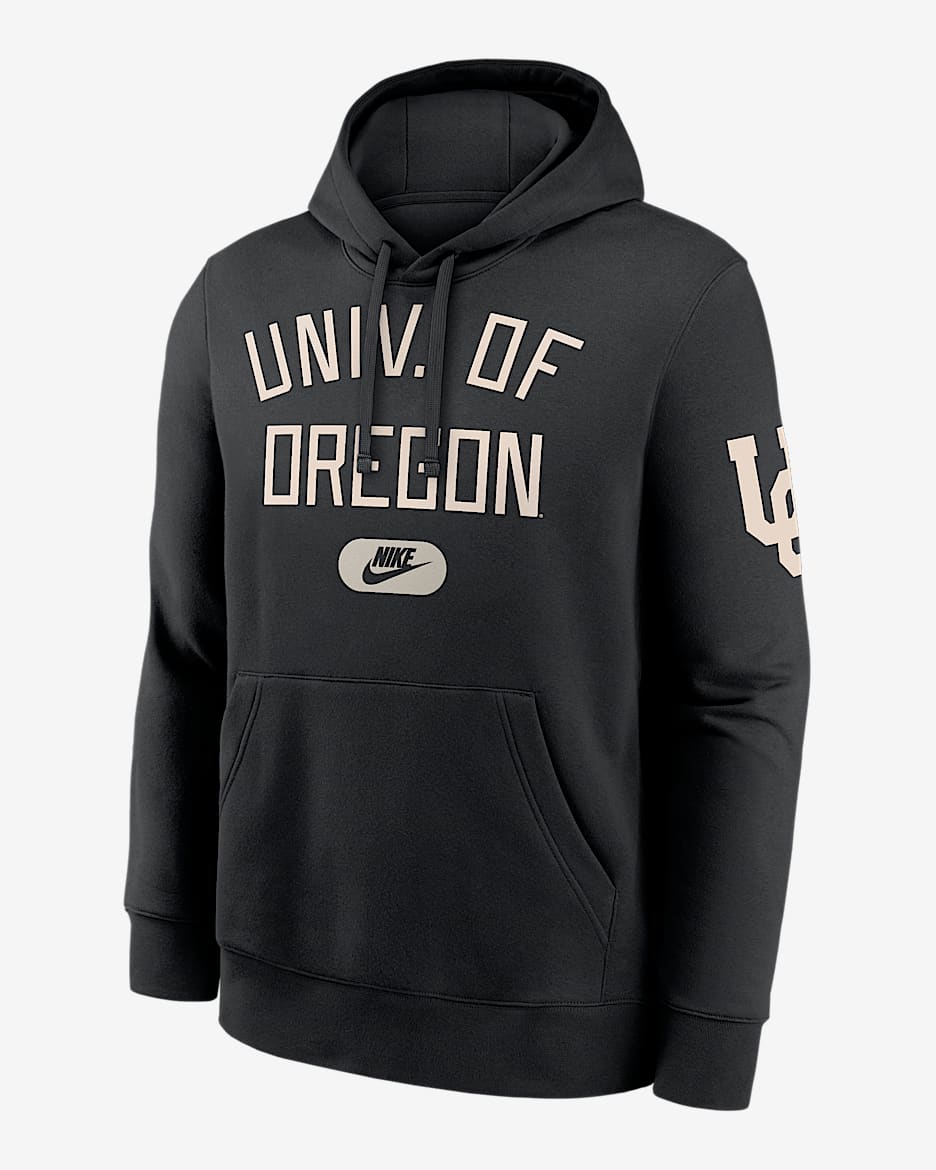 Oregon Club Men's Nike College Pullover Hoodie - Black