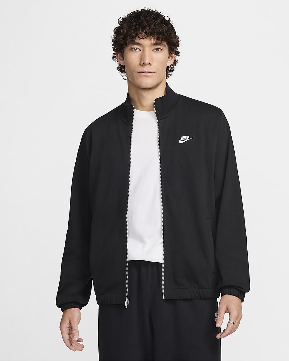 Nike Club Men's Knit Jacket - Black/Black/White