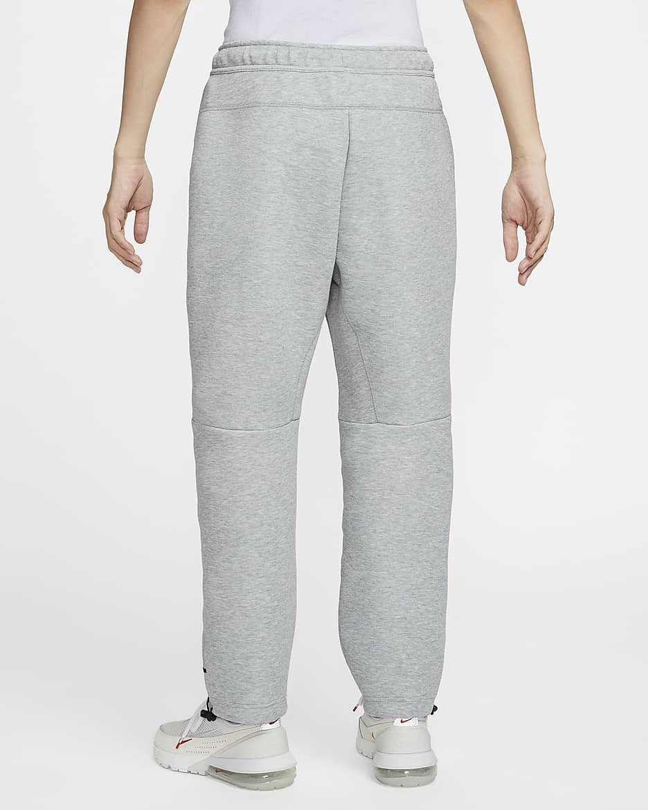 Nike Tech Men's Fleece Open-Hem Trousers - Dark Grey Heather/Black