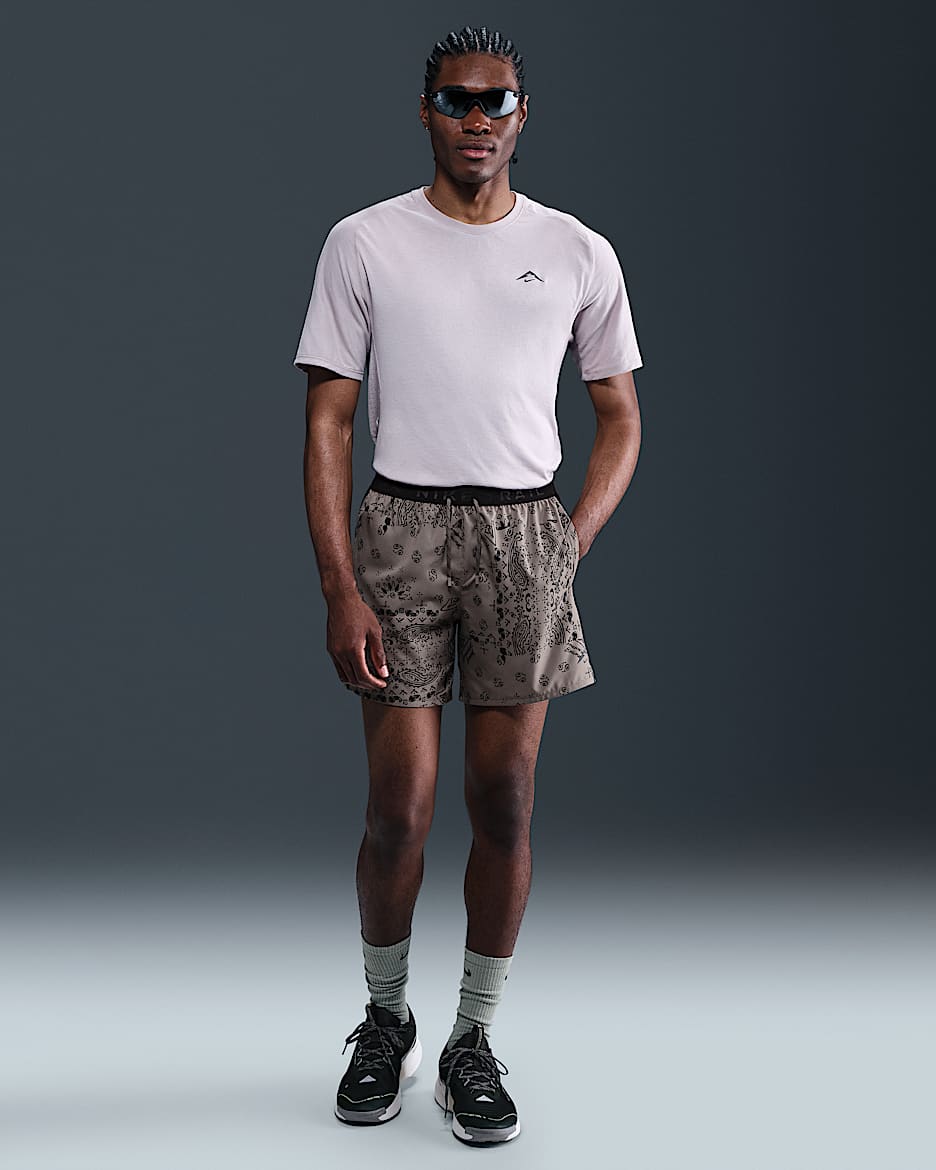 Nike Trail Men's Dri-FIT 15cm (approx.) Brief-Lined Running Shorts - Cave Stone/Black/Black