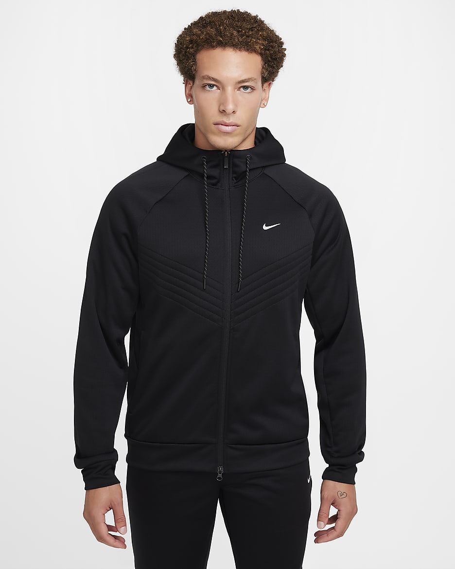 Casaco de inverno com fecho completo e repelente de água Therma-FIT Nike Therma Sphere para homem - Preto/Cinzento Cool/Anthracite