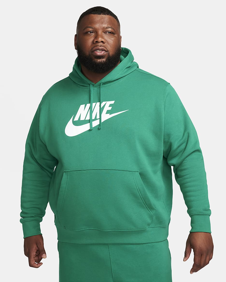 Nike Sportswear Club Fleece Men's Graphic Pullover Hoodie - Malachite/Malachite/White