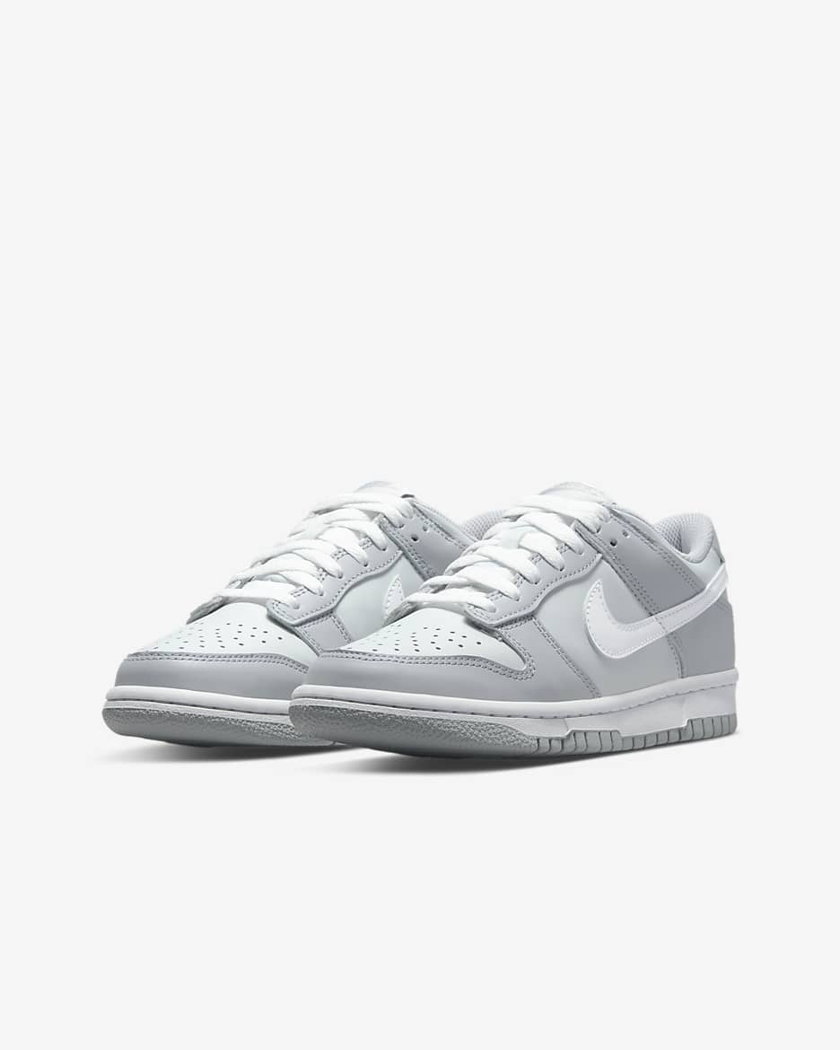 Buty dla dużych dzieci Nike Dunk Low - Pure Platinum/Wolf Grey/Biel