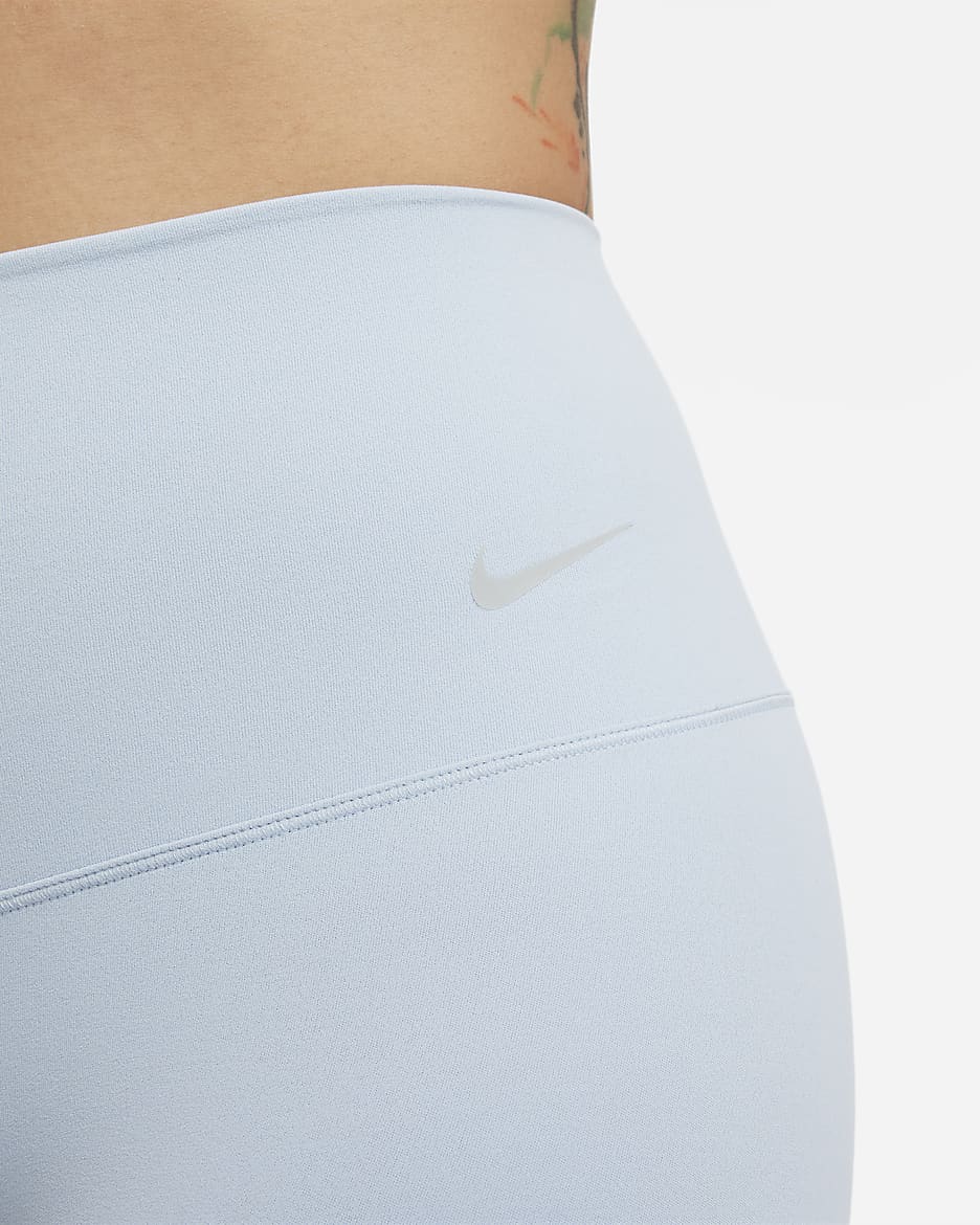 Nike Zenvy 7/8-Leggings mit sanftem Halt und hohem Taillenbund für Damen - Light Armory Blue/Schwarz