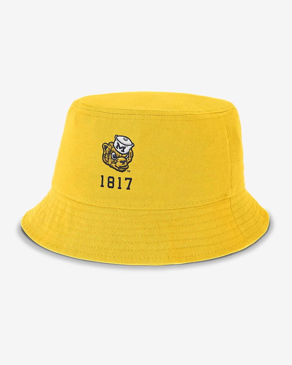 Michigan Wolverines Legacy Apex Men's Nike College Bucket Hat - Amarillo