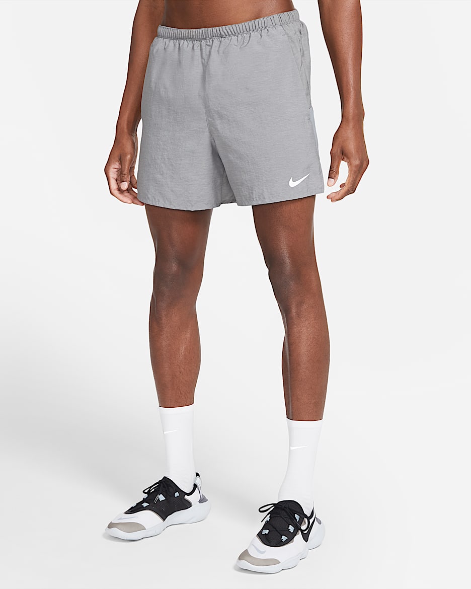Nike Challenger 13 cm Slip Astarlı Erkek Koşu Şortu - Smoke Grey/Heather