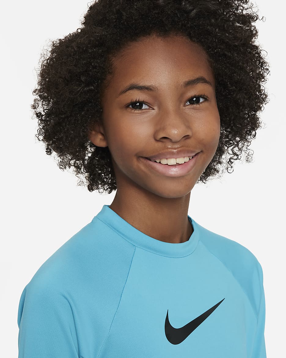 Nike Swoosh Big Kids' (Girls') Long-Sleeve Hydroguard - Blue Lightning