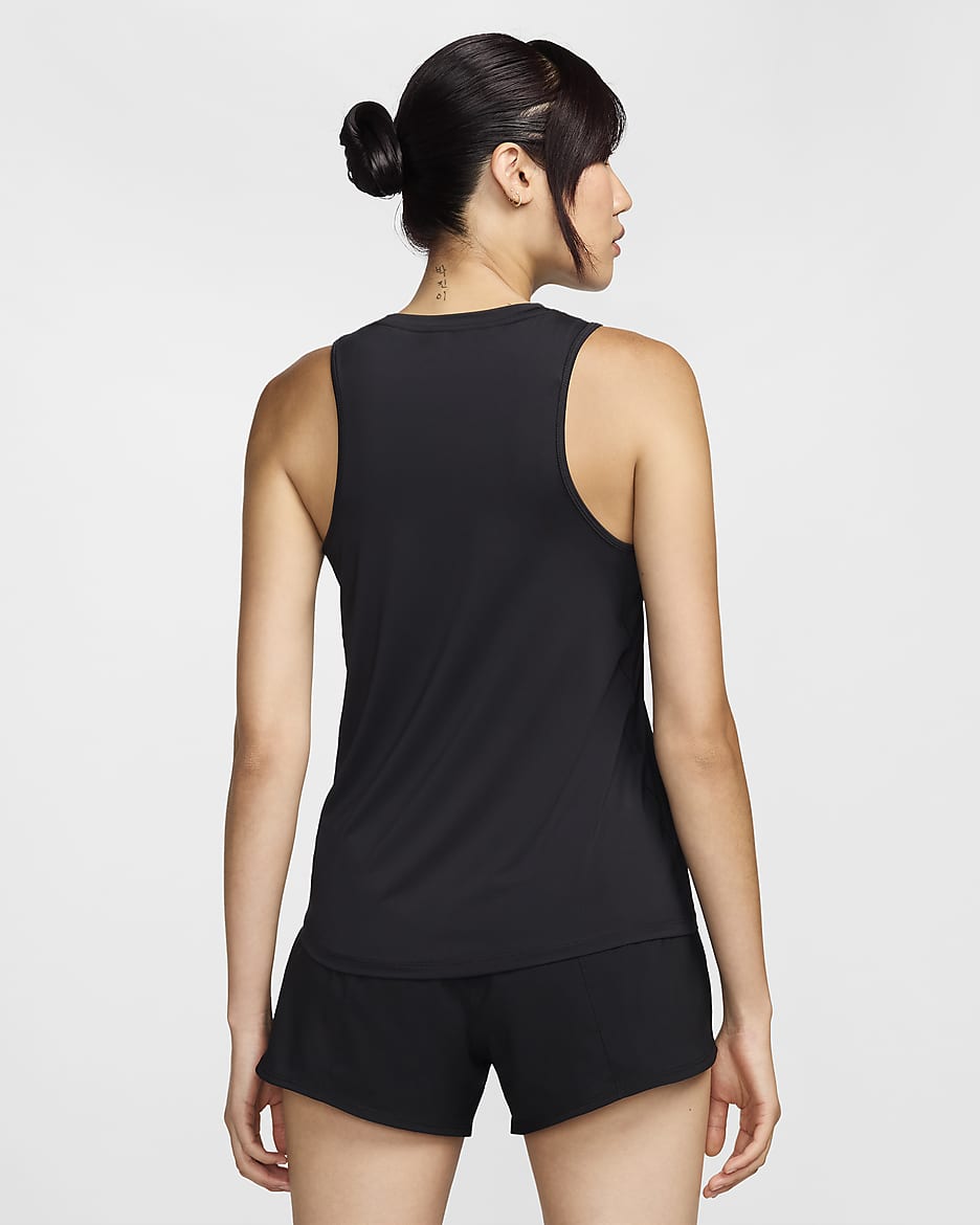 Nike One Women's Dri-FIT Graphic Running Tank Top - Black/White