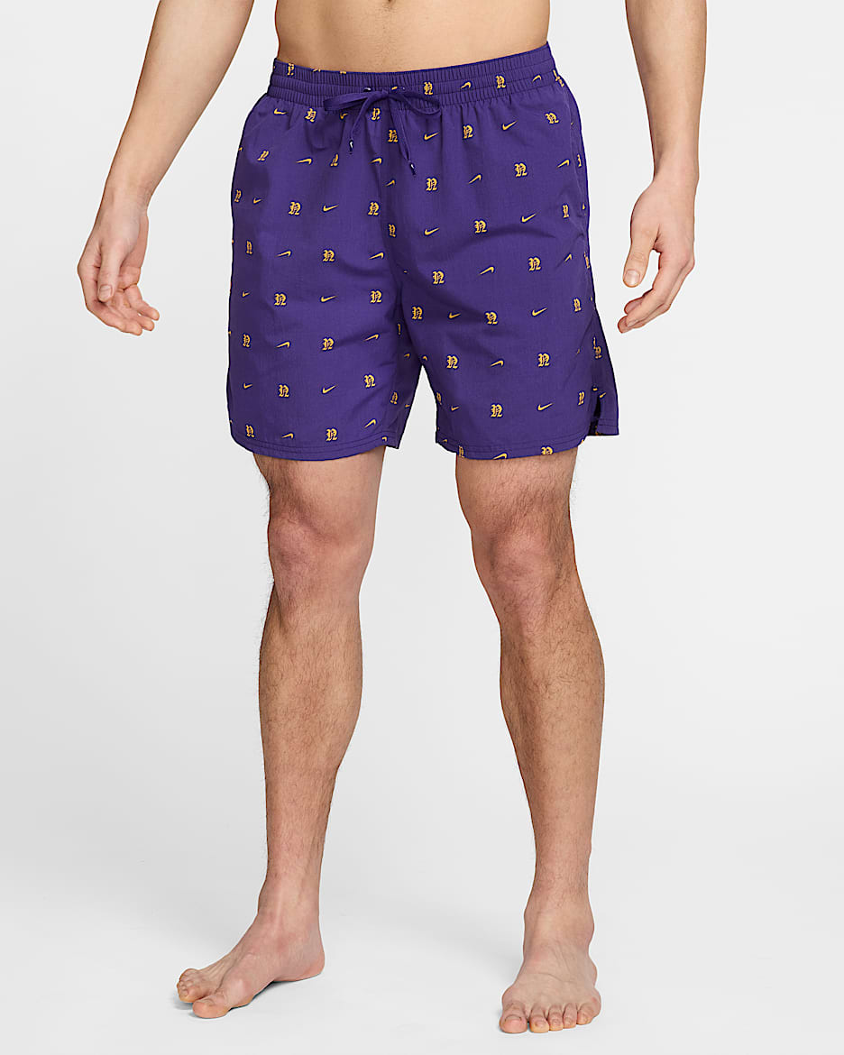 Shorts de voleibol de 18 cm con forro completo para hombre Nike Swim Breaker - Morado cancha