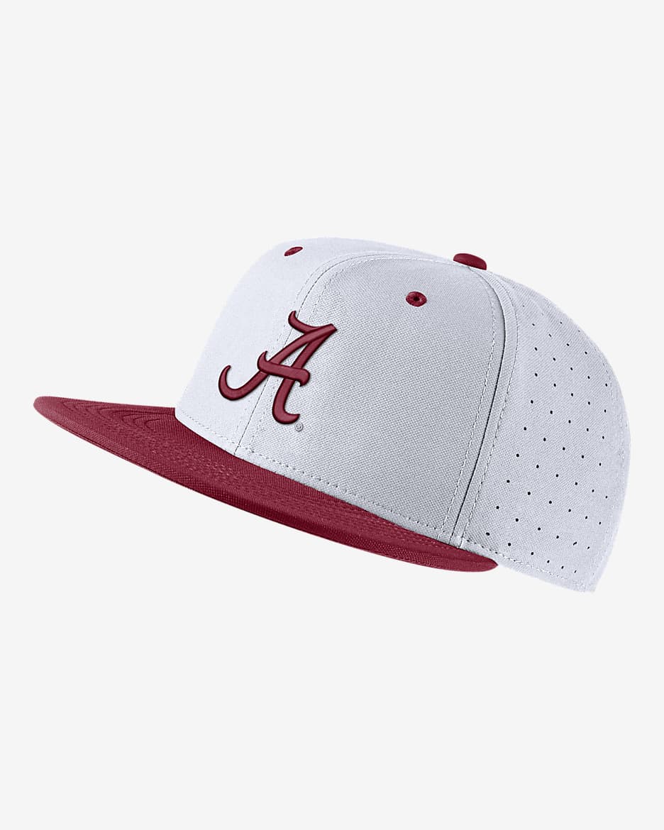 Alabama Nike College Baseball Hat - White/Crimson