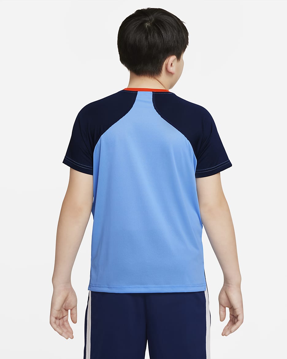 Nike Dri-FIT Big Kids' (Boys') Training Top (Extended Size) - University Blue/Midnight Navy/Rush Orange/Rush Orange