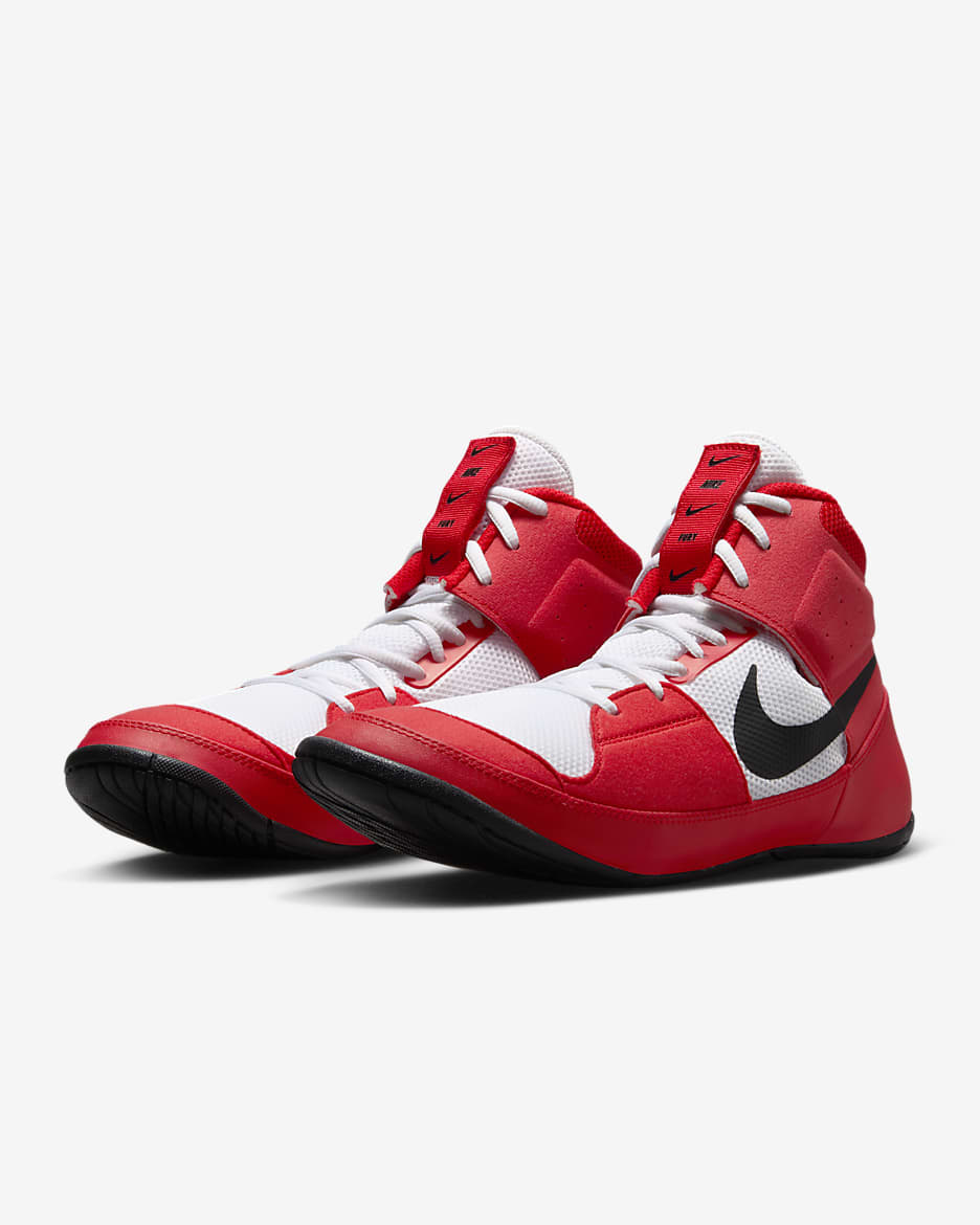 Nike Fury Wrestling Shoes - University Red/White/Black