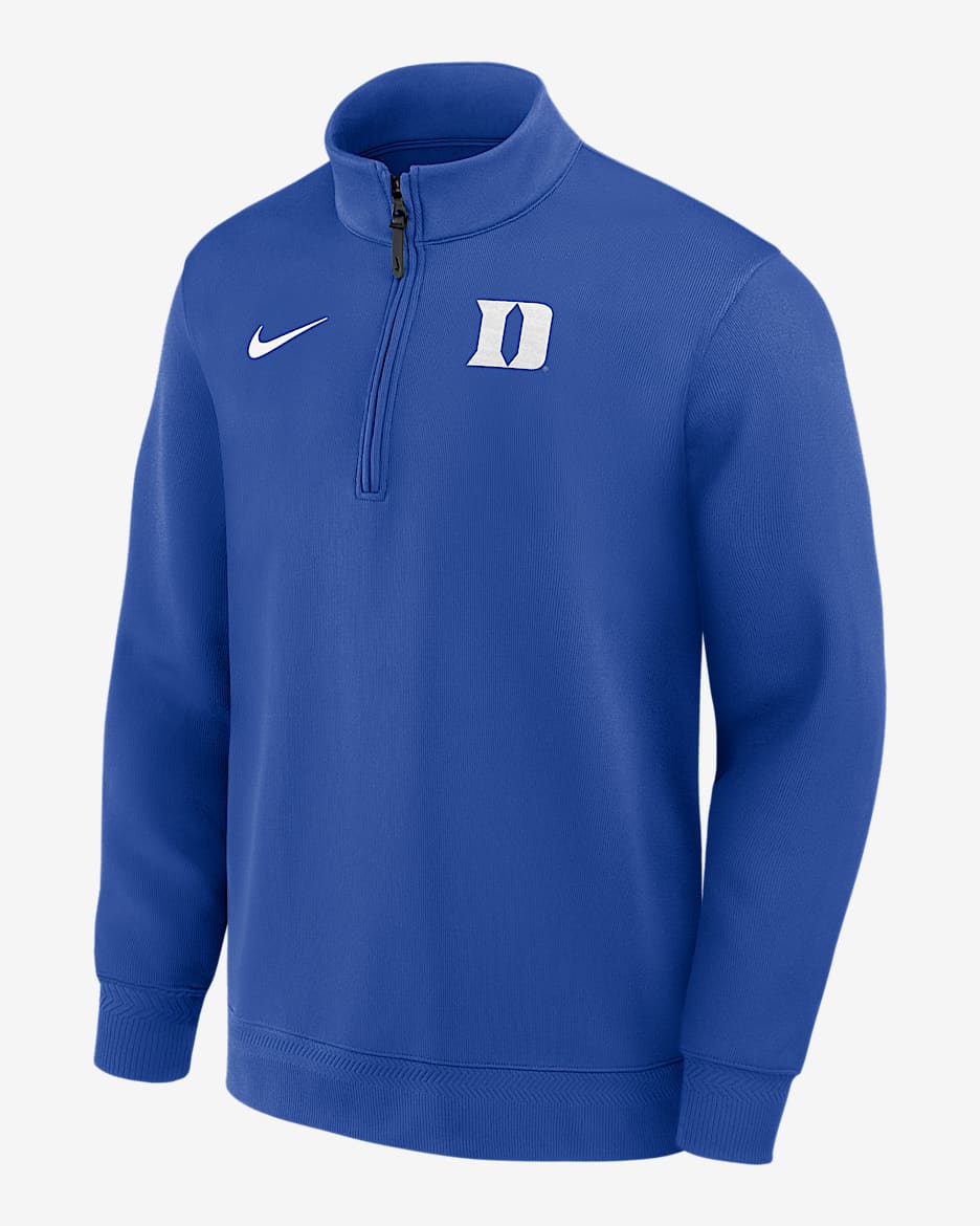 Playera de manga larga universitaria Nike Dri-FIT de medio cierre para hombre Duke Coaches - Royal