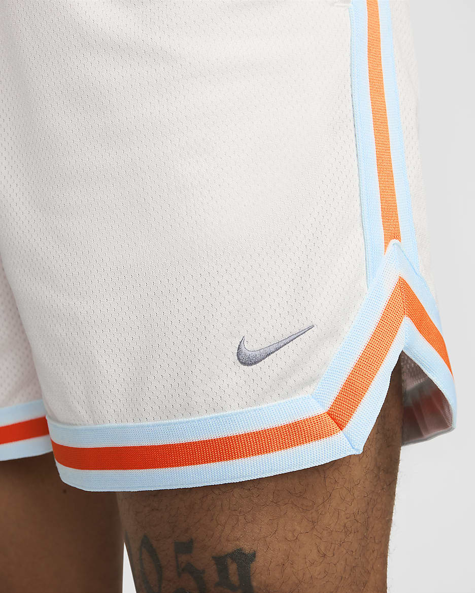 Shorts de básquetbol Dri-FIT de 15 cm para hombre Nike DNA - Fantasma/Azul glacial/Pizarra cenizo