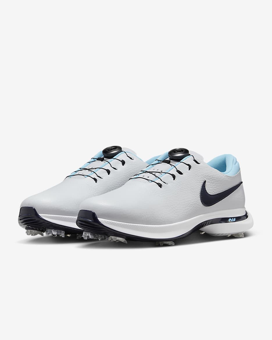 Nike Victory Tour 3 Boa Golf Shoes (Wide) - Pure Platinum/White/Aquarius Blue/Obsidian