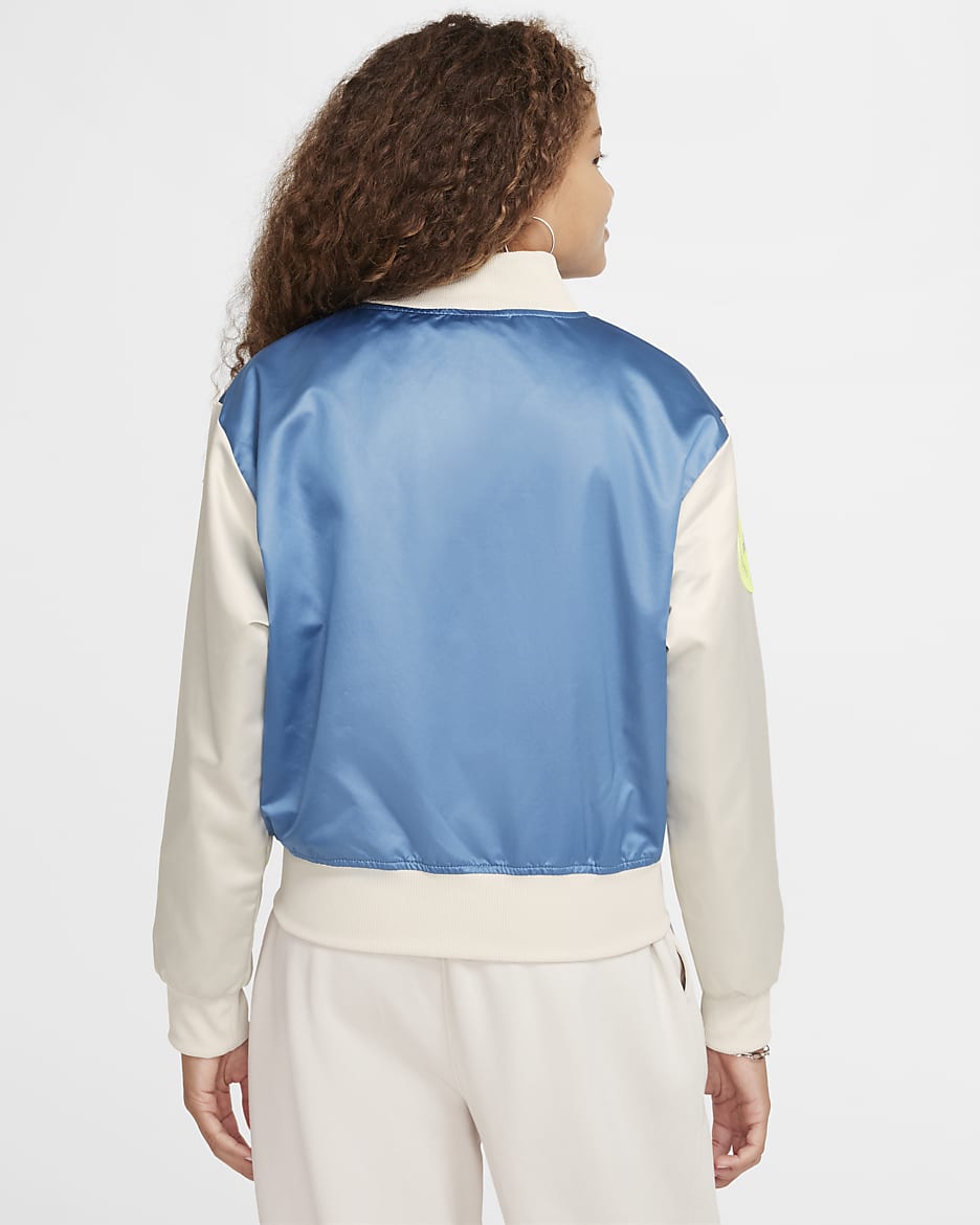 Nike Sportswear Girls' Varsity Jacket - Aegean Storm/Light Bone