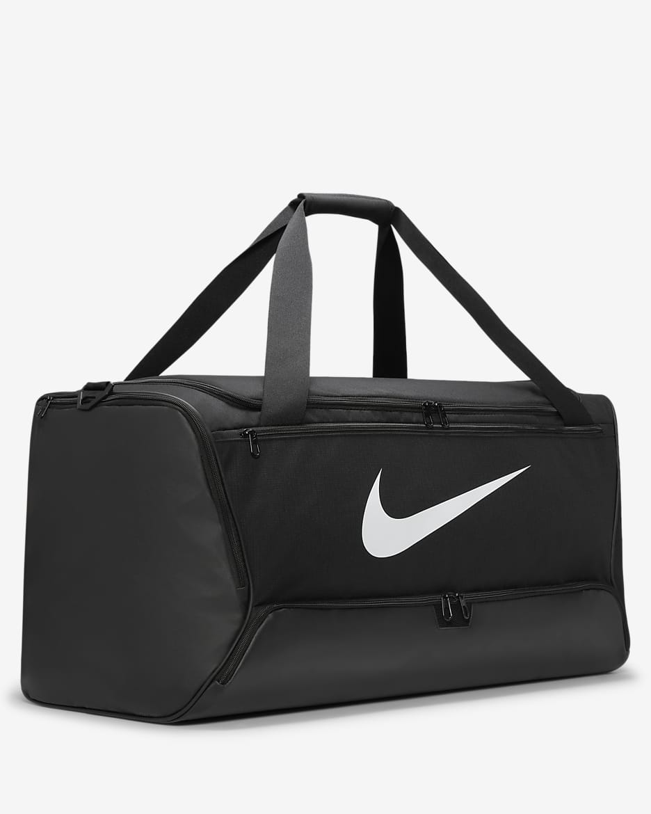 Τσάντα γυμναστηρίου για προπόνηση Nike Brasilia 9.5 (μέγεθος Large, 95 L) - Μαύρο/Μαύρο/Λευκό