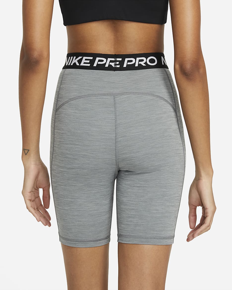 Nike Pro 365 Women's High-Waisted 7" Shorts - Smoke Grey/Heather/Black/Black