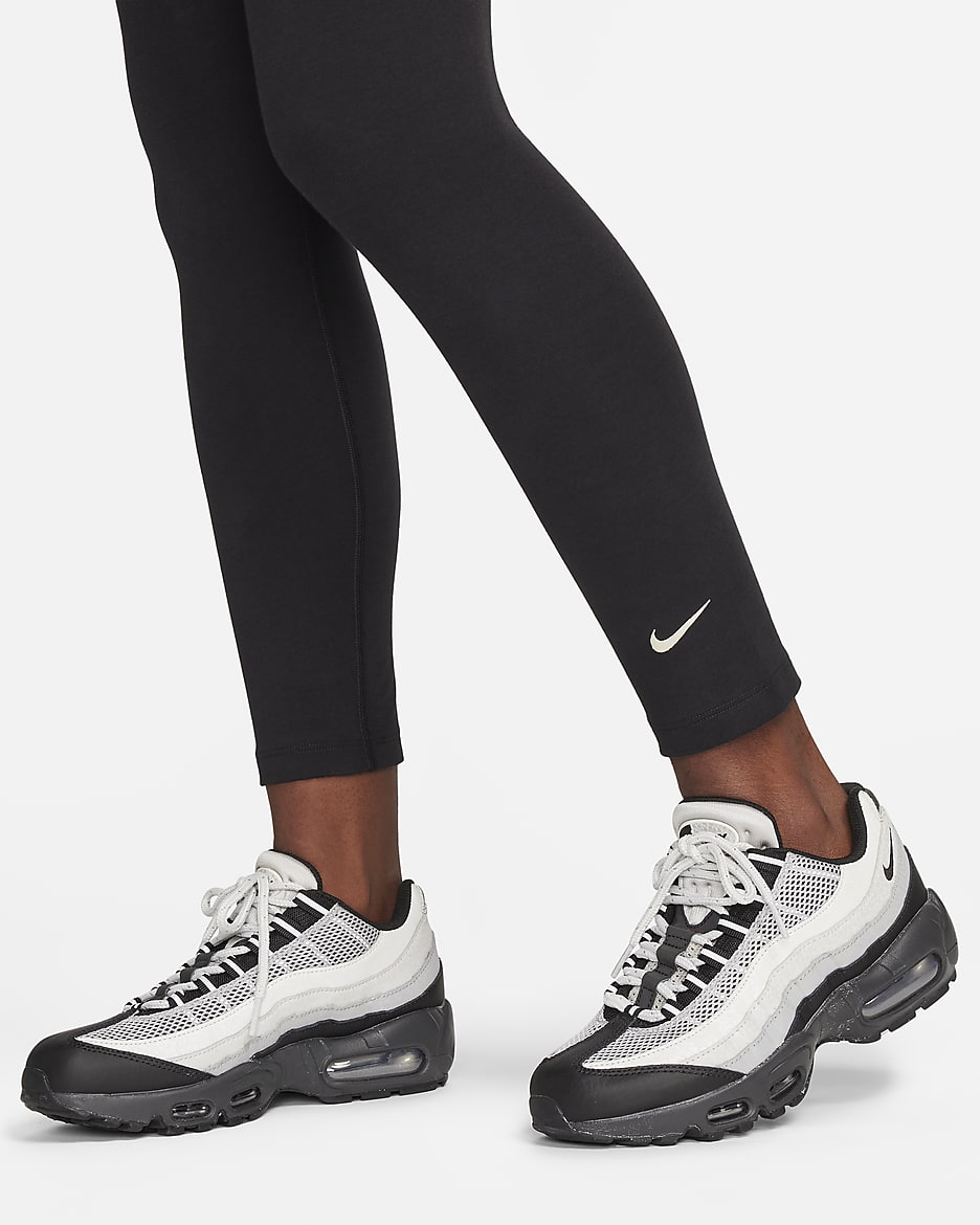 Nike Sportswear Classic Swoosh Women's High-Waisted 7/8 Leggings - Black/Sail