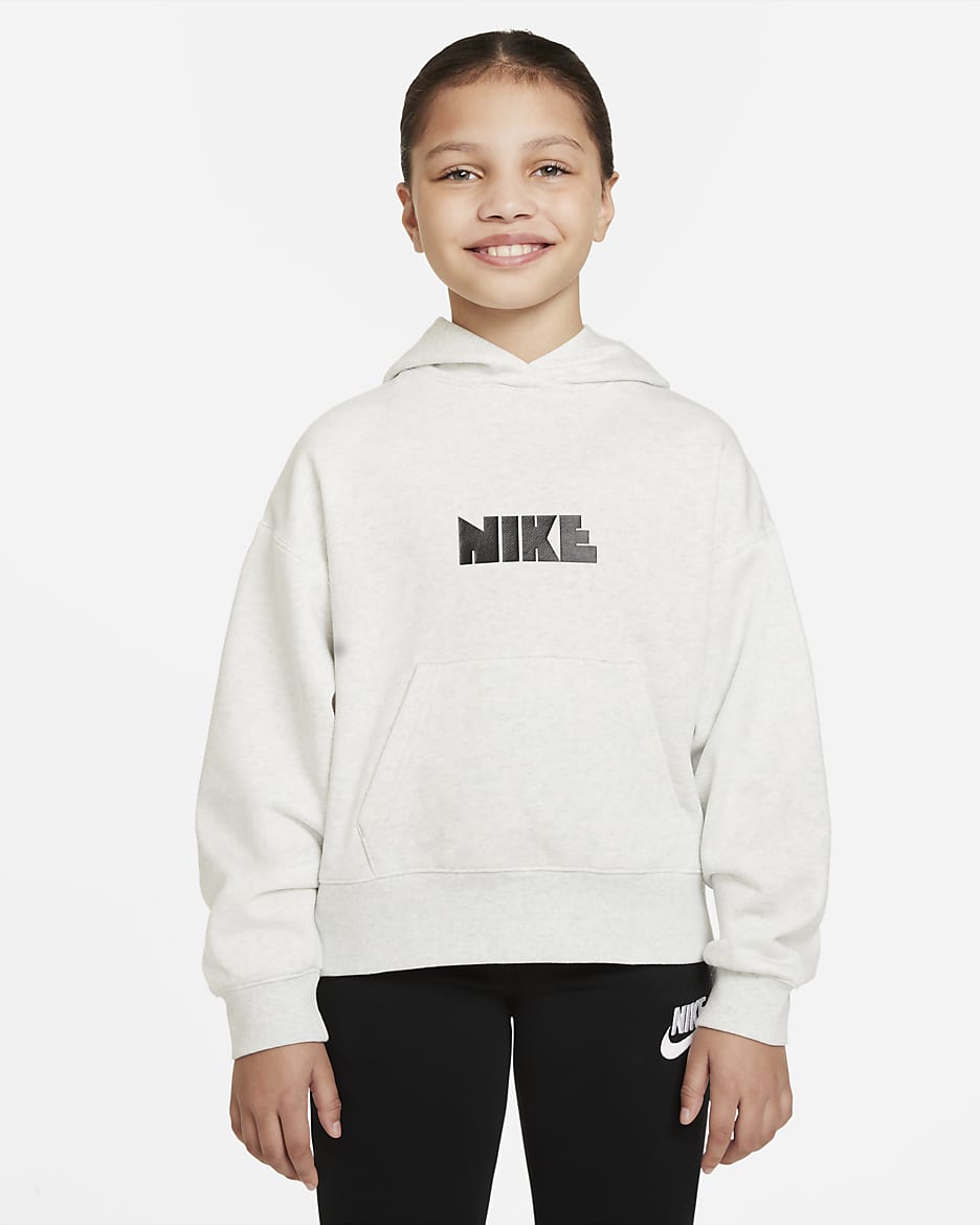 Nike Sportswear Circa 72 Big Kids' Hoodie - Photon Dust/Heather/Black
