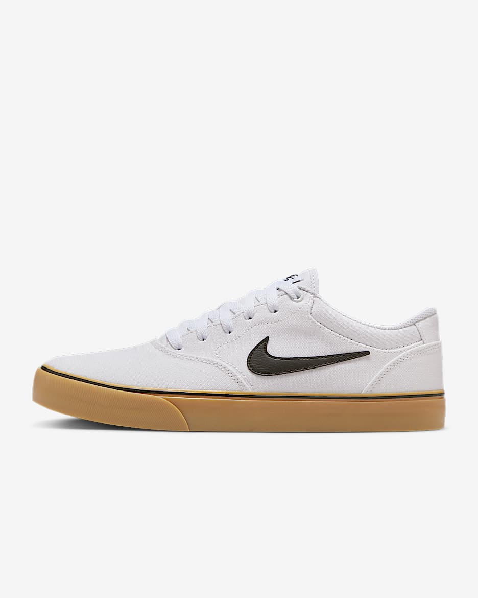 Nike SB Chron 2 Canvas Kaykay Ayakkabısı - Beyaz/Beyaz/Gum Light Brown/Siyah