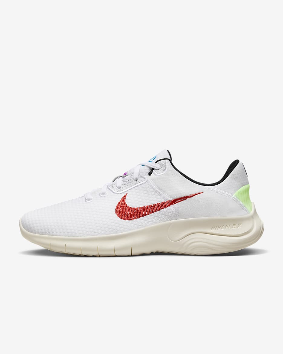 Nike Flex Experience Run 11 SE Men's Road Running Shoes - White/Blue Lightning/Picante Red/Fuchsia Dream