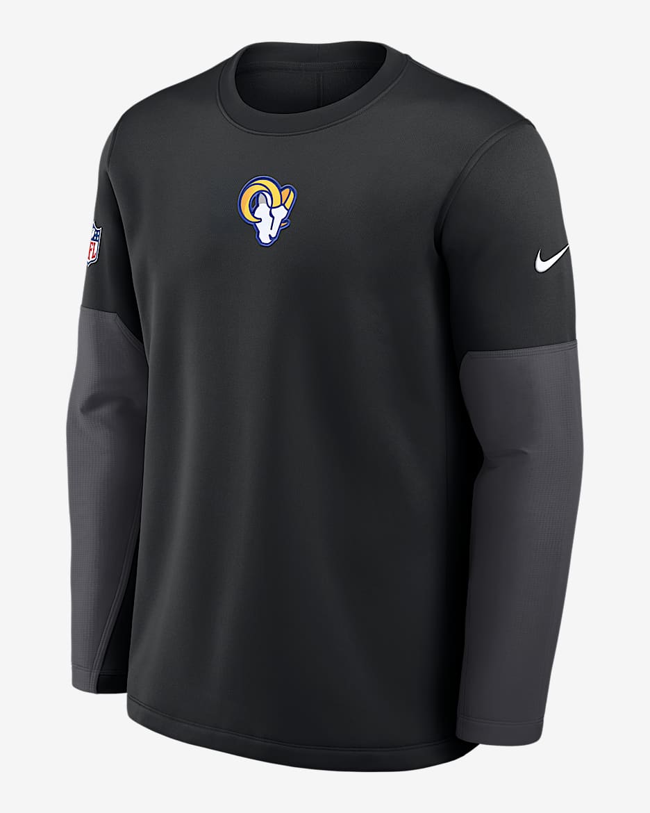 Los Angeles Rams Scripted To Win Sideline Coach Men's Nike Therma-FIT NFL Long-Sleeve T-Shirt - Black